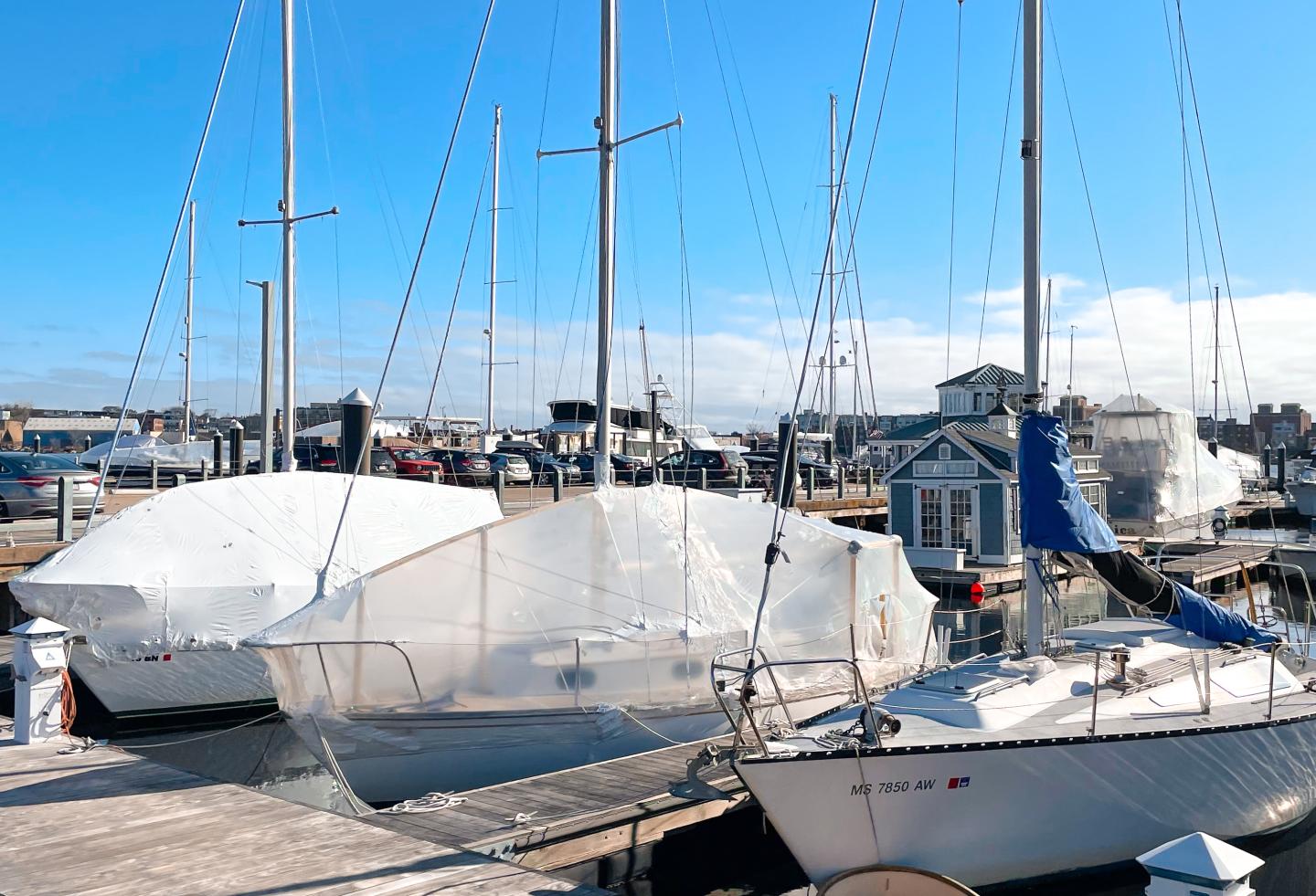 Boats stored at Charlestown Marina for the winter